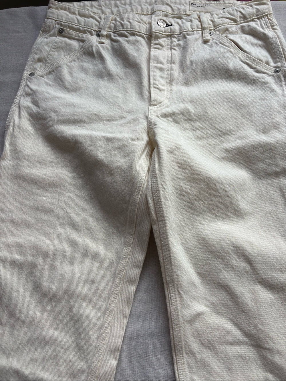 Rag & Bone High Rise Cargo Full Length Jeans Ecru Size 29 Style WDD22F2918BTEC - Picture 10 of 12